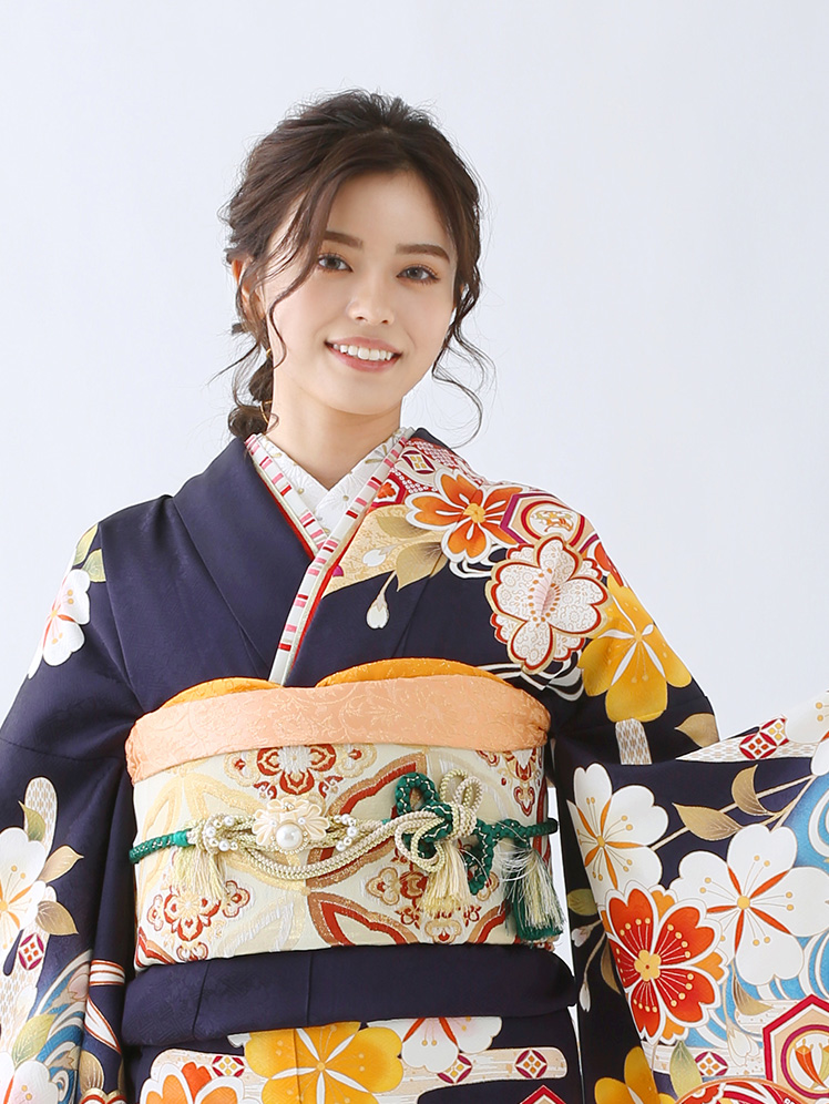 振袖レンタル(ブルー/ネイビー・クラシック・19-790)| FURISODE ARC 振袖レンタル(ブルー/ネイビー・クラシック・19-790)| FURISODE ARC
