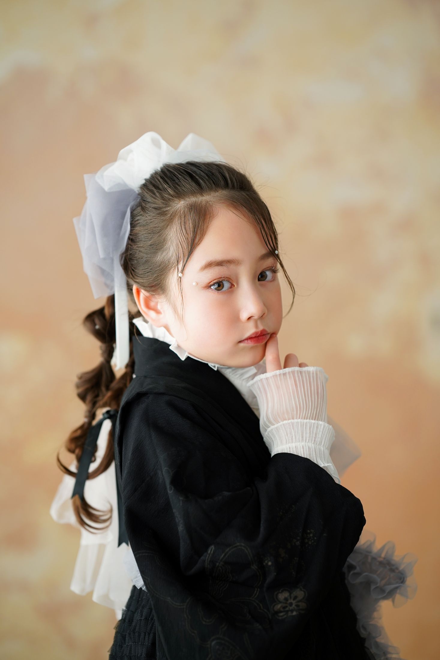 着物を着た７歳の女の子。イオン相模原での七五三のスタジオ撮影。神奈川県相模原市南区古淵2-10-1 イオン相模原店 3F