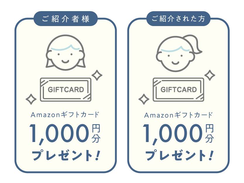紹介者と紹介された方の両方にAmazonギフトカード5000円分をプレゼントする紹介キャンペーン