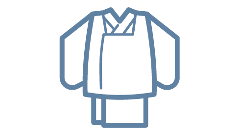 七五三お参り衣装レンタルの着物一式を表すアイコンイラスト