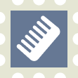 ヘアメイクを示すくしのアイコン